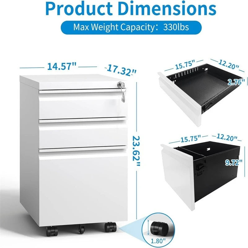 Classeur mobile à 3 tiroirs