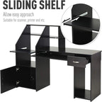 Bureau d'ordinateur avec étagères de rangement