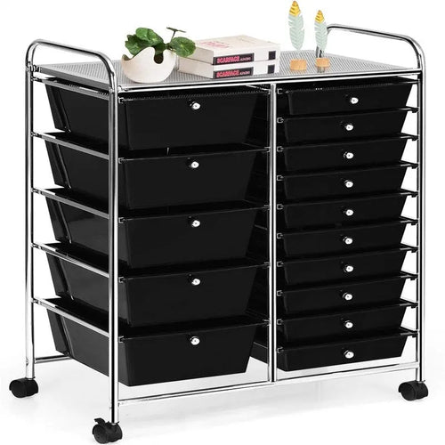15 Drawer Storage Drawer Cart - 14.5 D x 25 W x 34.5 H