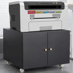 Black 2 Door Steel Copier Stand Mobile File Pedestal