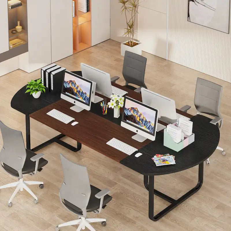 Table de conférence ovale de 1,80 m (6 pieds) - Tables de réunion incurvées pour bureaux