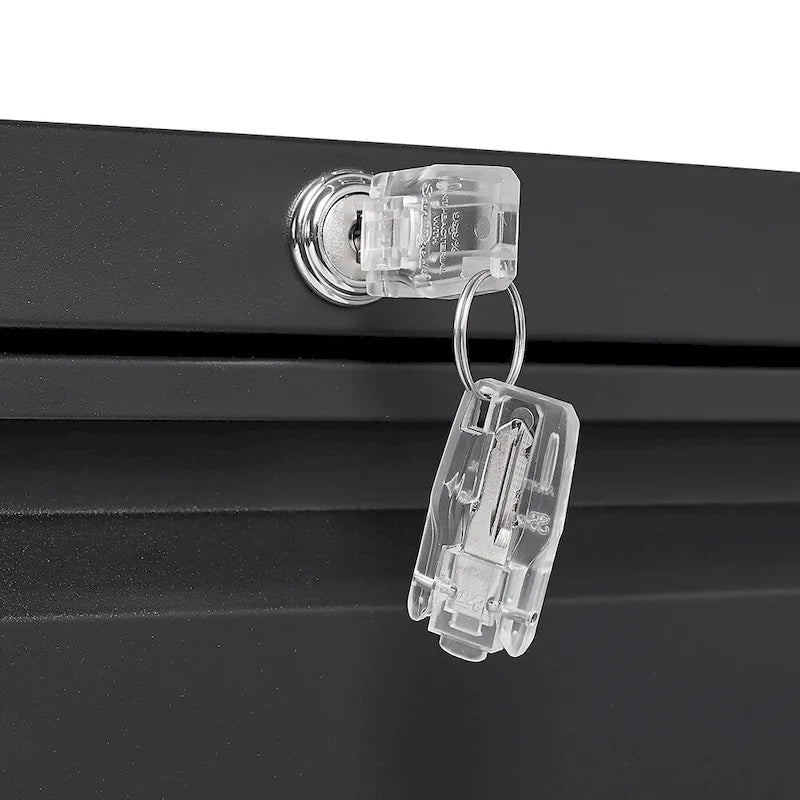 Classeur latéral à 3 tiroirs, classeur métallique verrouillable à trois tiroirs, classeur de bureau avec tiroirs verrouillables