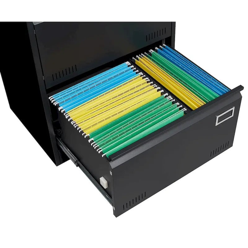 Classeur latéral à 3 tiroirs, classeur métallique verrouillable à trois tiroirs, classeur de bureau avec tiroirs verrouillables