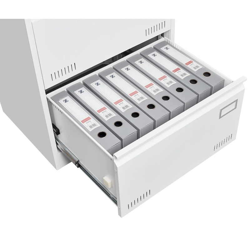 Classeur latéral à 3 tiroirs, classeur métallique verrouillable à trois tiroirs, classeur de bureau avec tiroirs verrouillables