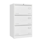 Classeur latéral à 3 tiroirs, classeur métallique verrouillable à trois tiroirs, classeur de bureau avec tiroirs verrouillables