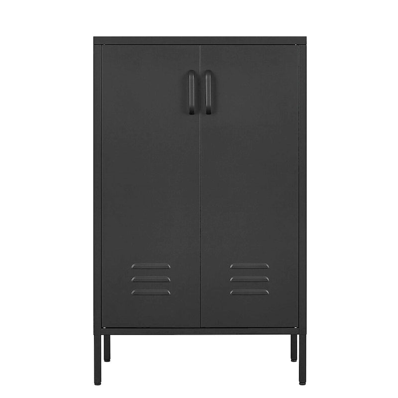Armoire de rangement à 2 portes, armoire à outils de garage, classeur de bureau avec 2 cloisons amovibles