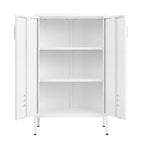 Armoire de rangement à 2 portes, armoire à outils de garage, classeur de bureau avec 2 cloisons amovibles