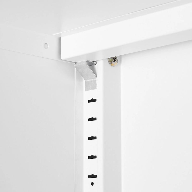 Armoire de rangement à 2 portes, armoire à outils de garage, classeur de bureau avec 2 cloisons amovibles