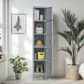 Casier métallique à 5 portes de 66 cm de haut avec serrure pour employés, armoire de rangement pour la maison, la salle de sport, le bureau, l'école ou le garage, gris