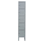 Casier métallique à 5 portes de 66 cm de haut avec serrure pour employés, armoire de rangement pour la maison, la salle de sport, le bureau, l'école ou le garage, gris