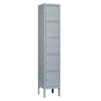Casier métallique à 5 portes de 66 cm de haut avec serrure pour employés, armoire de rangement pour la maison, la salle de sport, le bureau, l'école ou le garage, gris