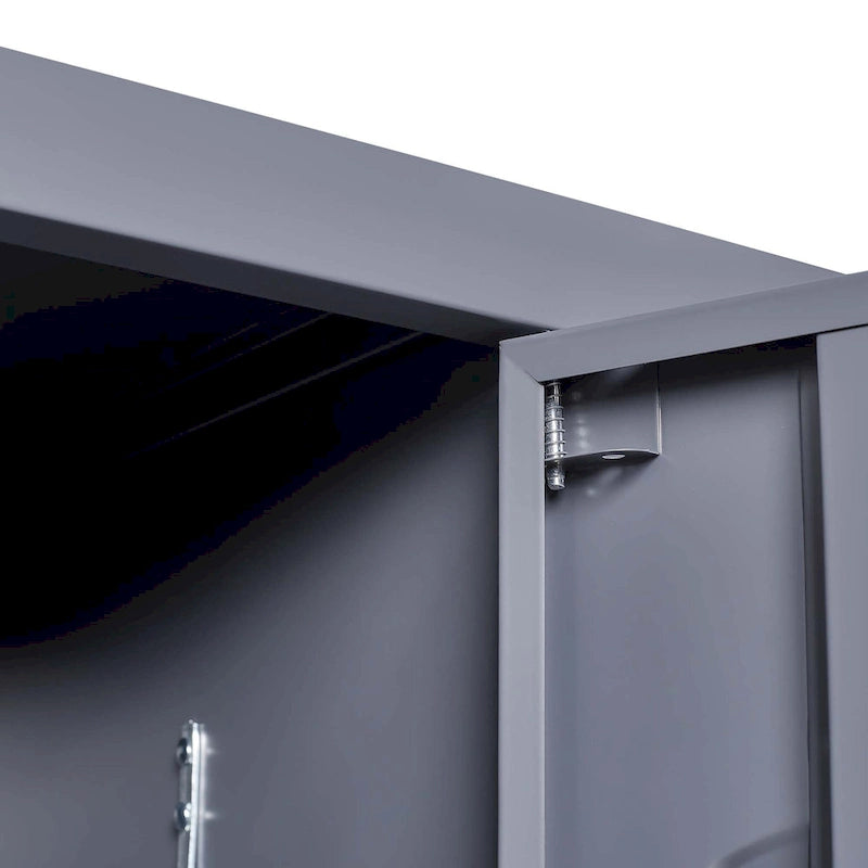 Casier métallique à 5 portes de 66 cm de haut avec serrure pour employés, armoire de rangement pour la maison, la salle de sport, le bureau, l'école ou le garage, gris