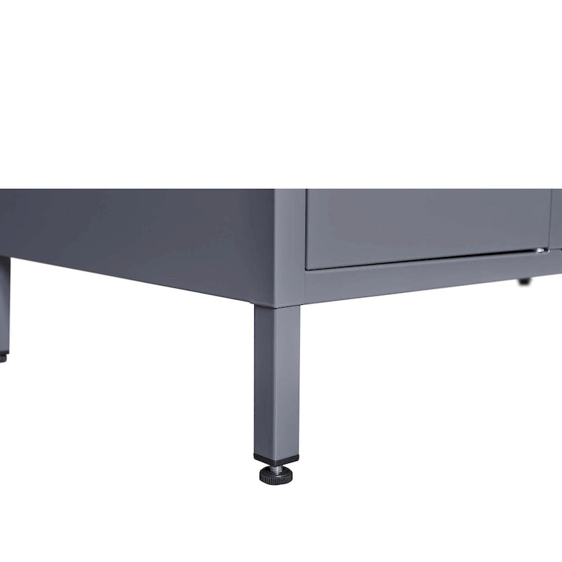 Casier métallique à 5 portes de 66 cm de haut avec serrure pour employés, armoire de rangement pour la maison, la salle de sport, le bureau, l'école ou le garage, gris