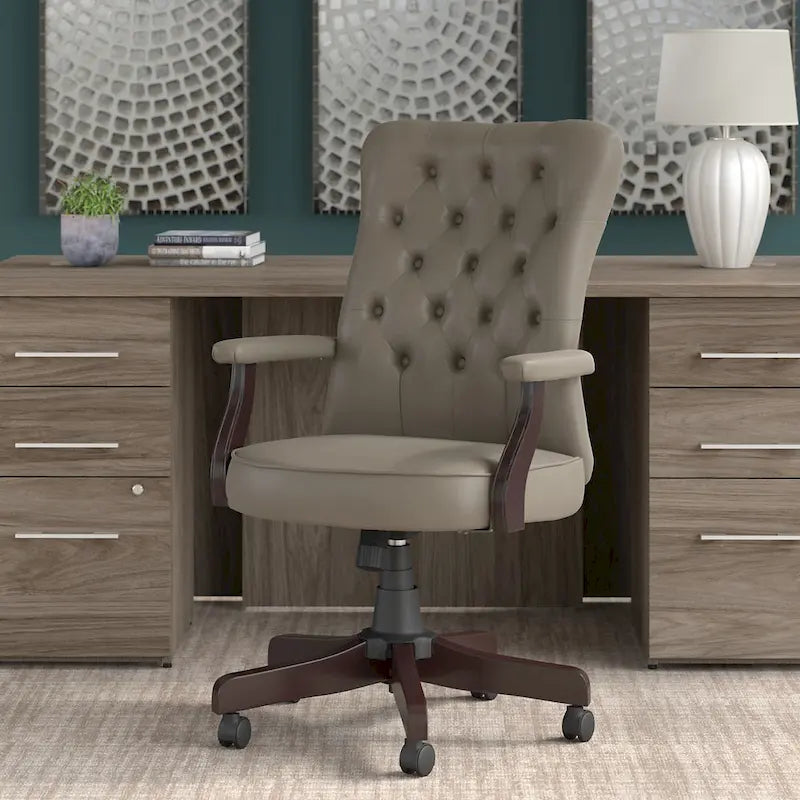 Salinas High Back Tufted Office Chair with Arms by Bush Furniture