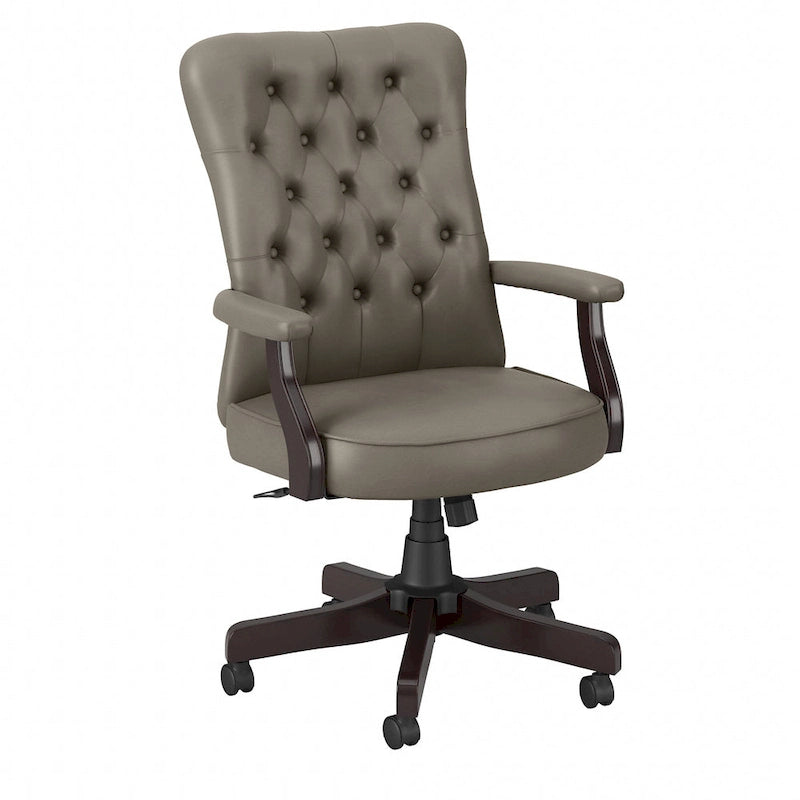 Fauteuil de bureau capitonné à dossier haut Salinas avec accoudoirs, par Bush Furniture