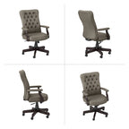 Fauteuil de bureau capitonné à dossier haut Salinas avec accoudoirs, par Bush Furniture