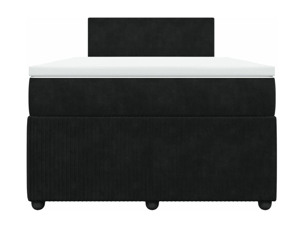 Sommier ¨¤ Vertchez de lit avec matelas Noir 120x200 cm Velours