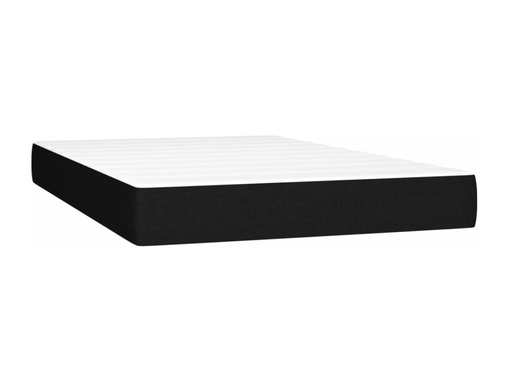 Lit ¨¤ sommier tapissier avec matelas Noir 120x200 cm Tissu