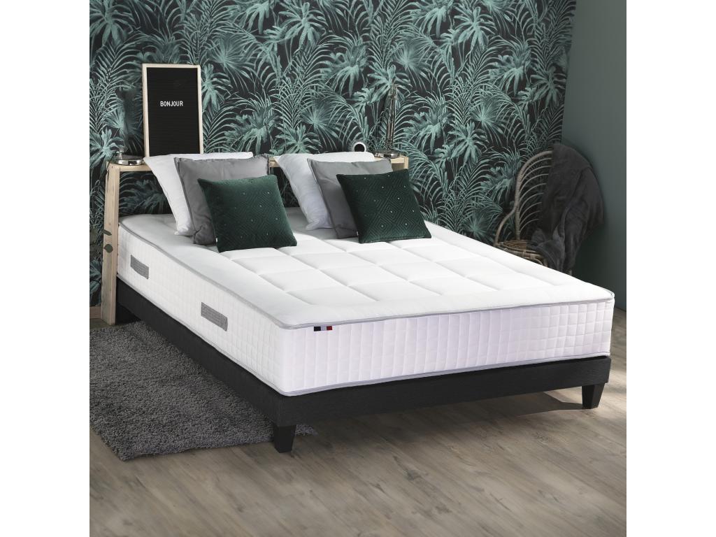 Ensemble matelas m¨¦moire de forme Meublita 2 et sommier d¨¦co Dimensions - 140x190 cm