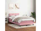 Sommier ¨¤ Meublita de lit avec matelas rose 120x220 cm velours