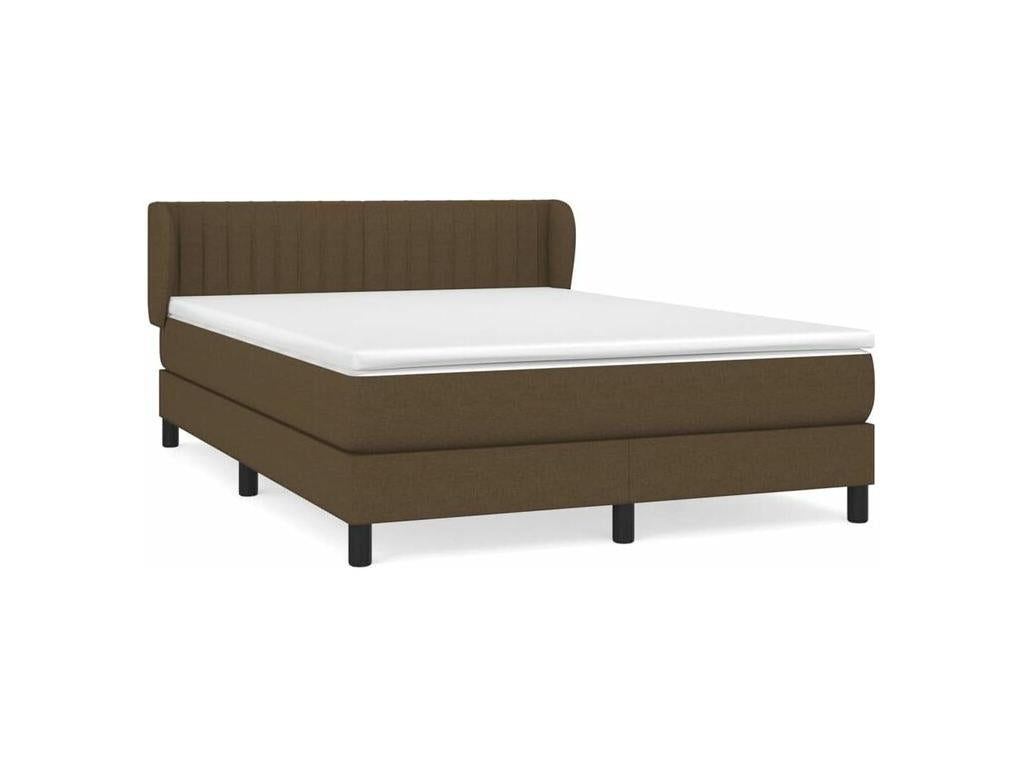 Sommier ¨¤ Vertchez de lit avec matelas Marron fonc¨¦ 140x200