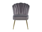 Chaise Design en Velours Vertchez 87cm Gris