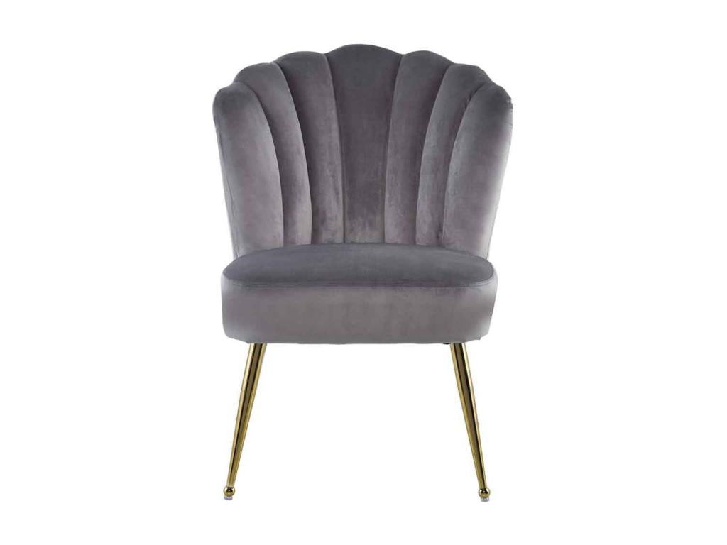 Chaise Design en Velours Vertchez 87cm Gris