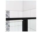 Porte de douche pivotante 140x185cm porte de douche noire en verre anticalcaire 6mm installation en niche