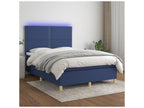 Sommier ¨¤ Vertchez de lit et matelas et LED Bleu 140x200 Tissu