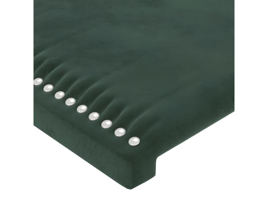 Tête de lit avec oreilles Vert fonc¨¦ 163x16x78/88 cm Velours