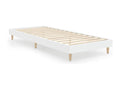 Cadre de lit sans matelas blanc 75x190 cm bois d'ing¨¦nierie