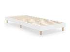 Cadre de lit sans matelas blanc 75x190 cm bois d'ing¨¦nierie