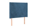 Tête de lit avec oreilles Bleu fonc¨¦ 83x16x118/128 cm Velours