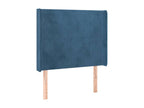 Tête de lit avec oreilles Bleu fonc¨¦ 83x16x118/128 cm Velours
