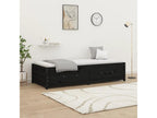 Lit de jour Noir 75x190 cm Petit simple Bois de pin massif