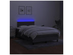 Sommier ¨¤ Vertchez de lit et matelas et LED Gris fonc¨¦ 120x200