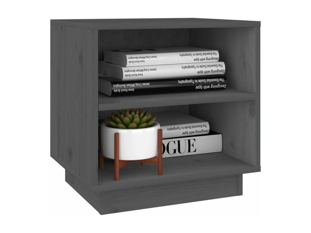 Tables de chevet 2 pcs Gris 40x34x40 Bois de pin solide