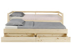 Pack banquette lit gigogne avec 2 matelas 90x200 cm bois massif bois naturel Vertchez
