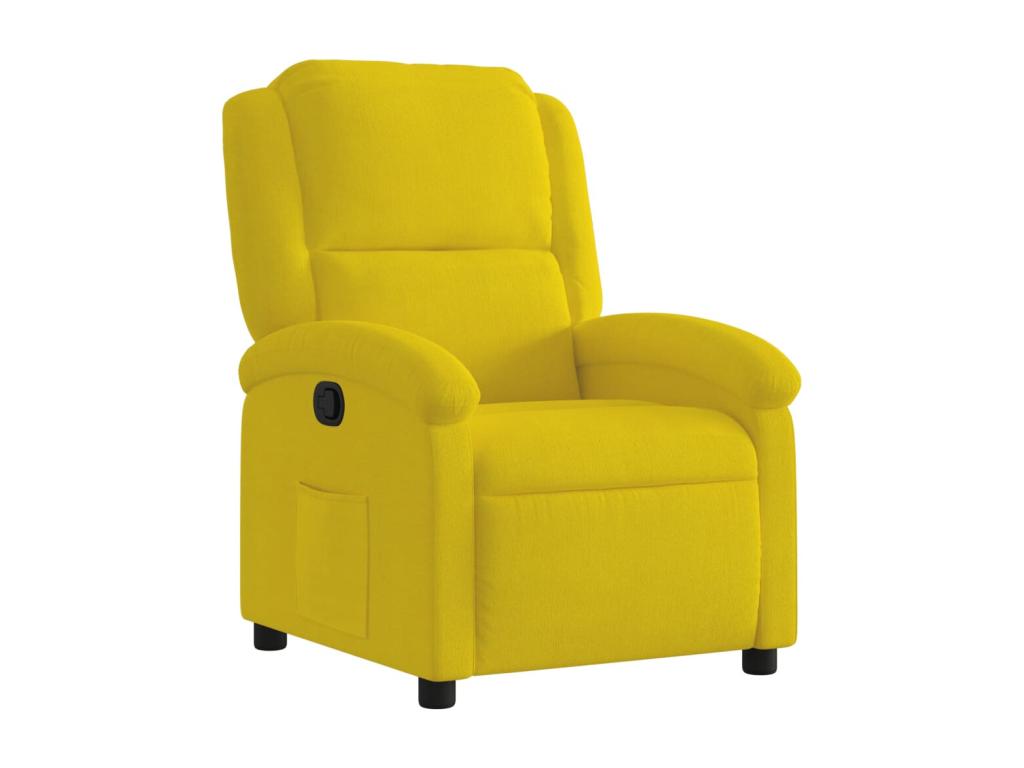 Fauteuil inclinable jaune velours