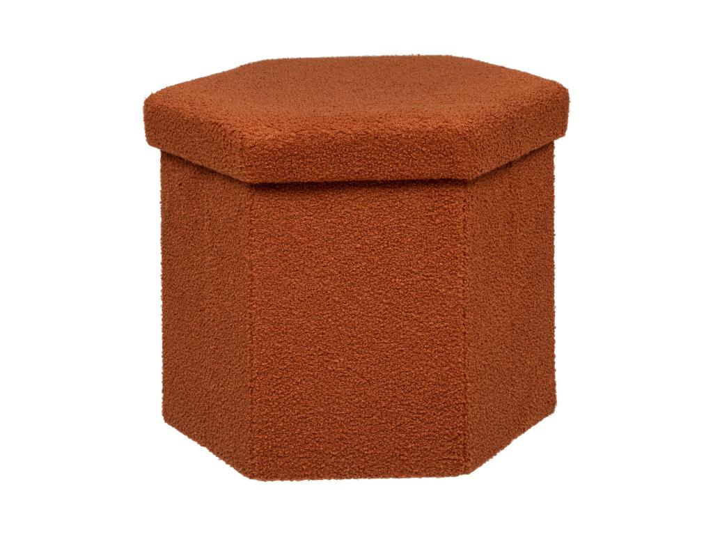 Pouf pliant et Coffre de rangement en tissu ¨¤ bouclesttes Ambre