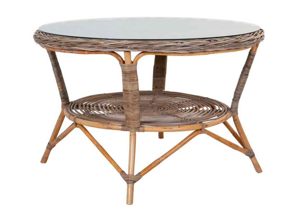 Vertchez table de jardin 120cm verre Vertchez gris.