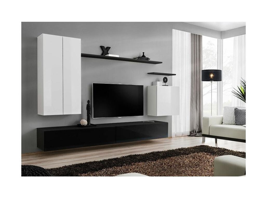Meuble TV Mural Design Switch XII 270cm Blanc