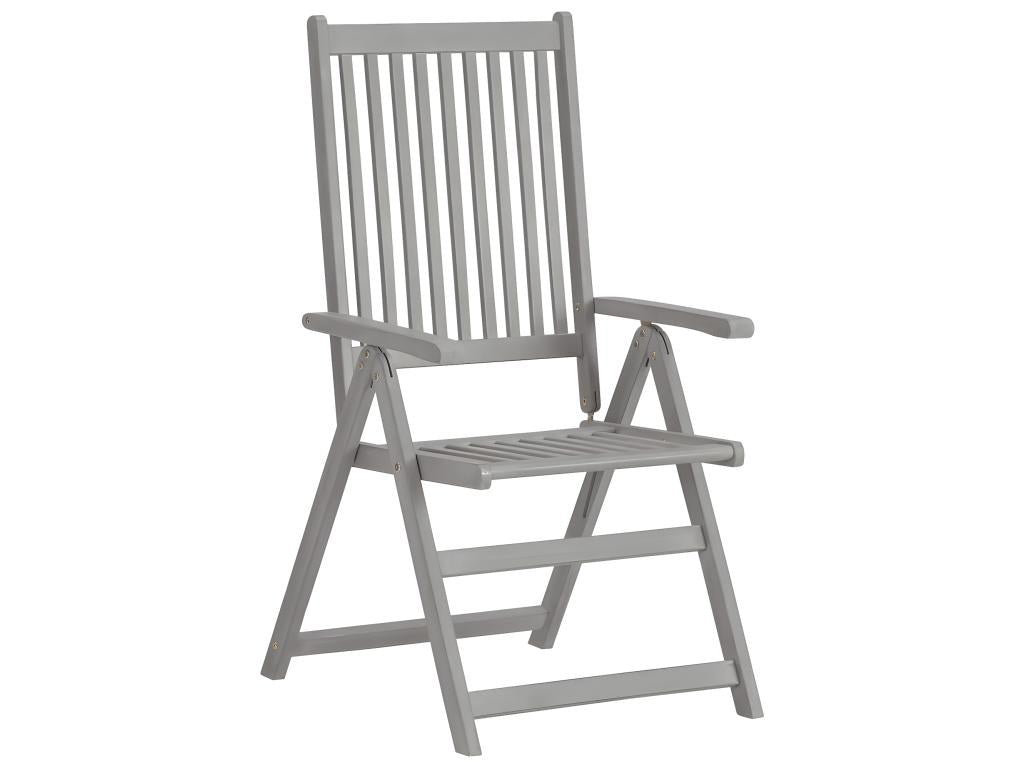 Chaises inclinables de jardin lot de 2 et coussins Bois Vertchez