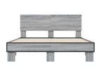 Cadre de lit Vertchez gris 120x200 bois d'ing¨¦nierie et m¨¦tal