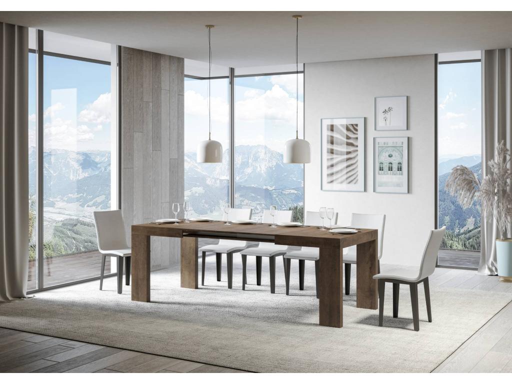 Table extensible 90x140/244 cm Roxell Noyer