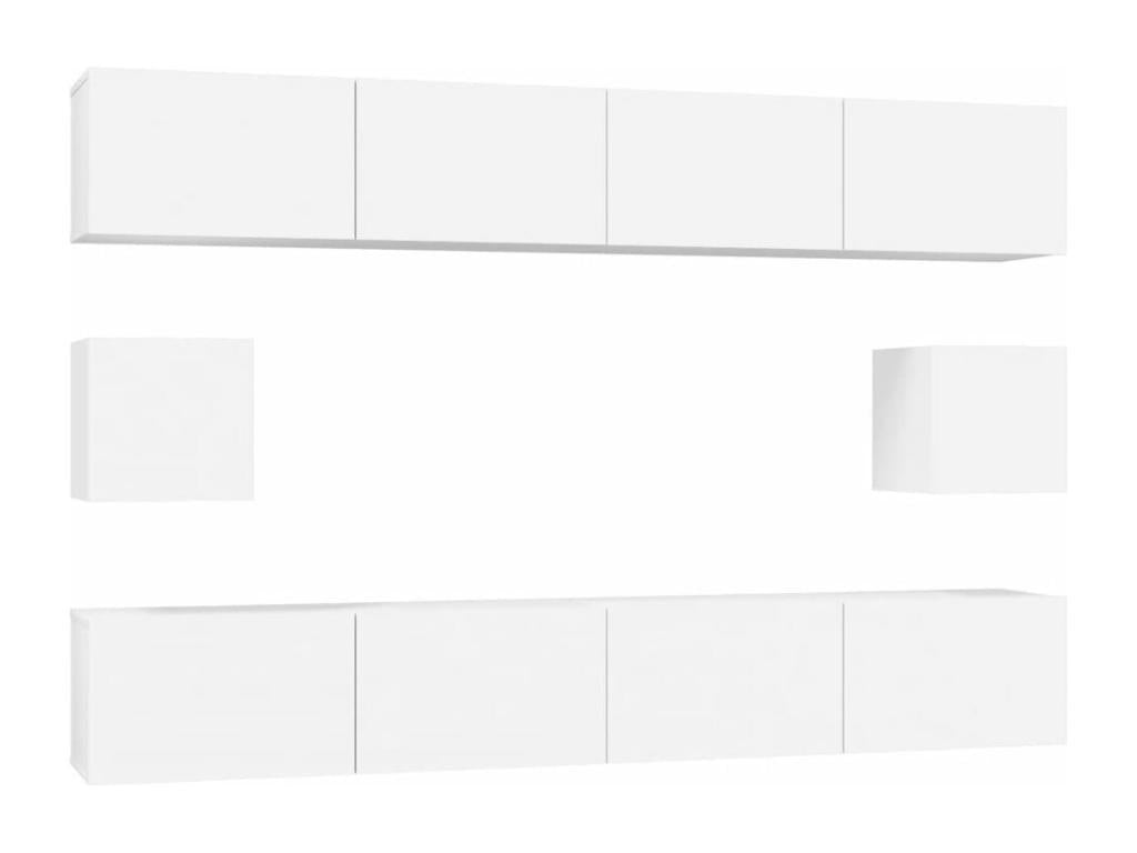 Ensemble de meubles armoire bois blanc 100x30x30 cm 02 0025010