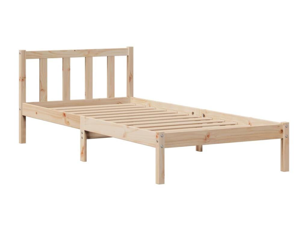 Lit biblioth¨¨que sans matelas 90x190 cm bois de pin massif
