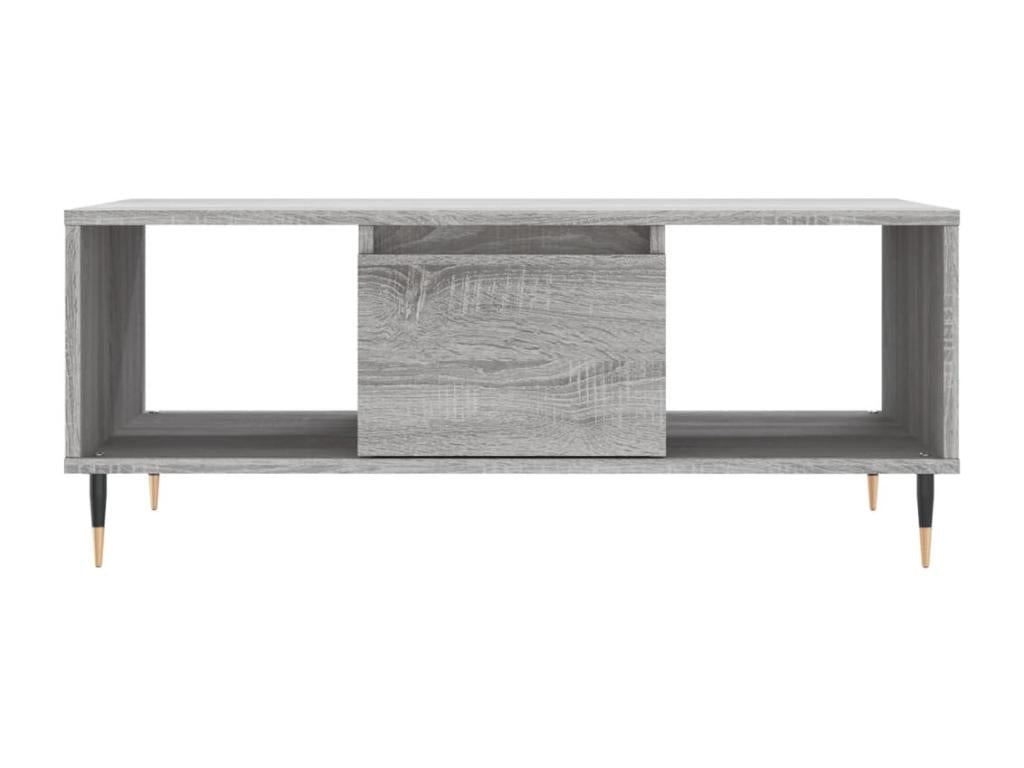 Table basse Vertchez gris 90x50x36.5 cm Bois d'ing¨¦nierie