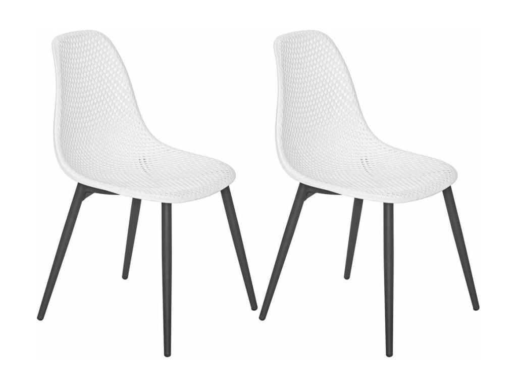 Chaise en aluminium et assise en résine Vertchez Lot de 2