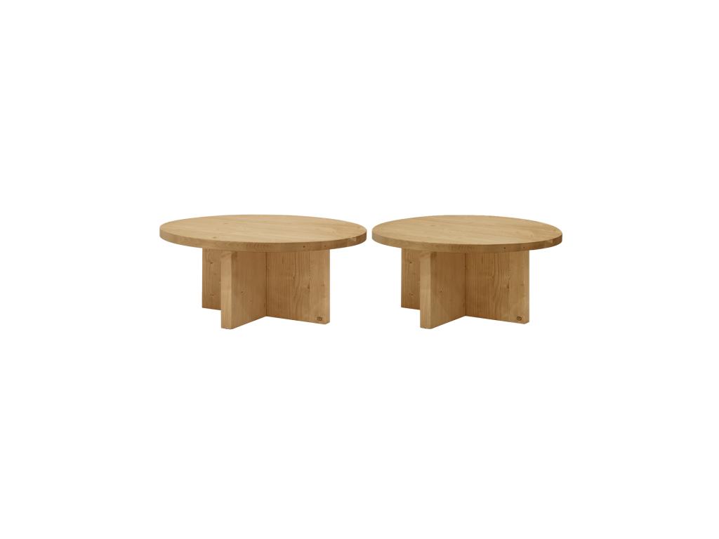 Ensemble 2 tables en bois de sapin marron 80x30cm - Vertchez